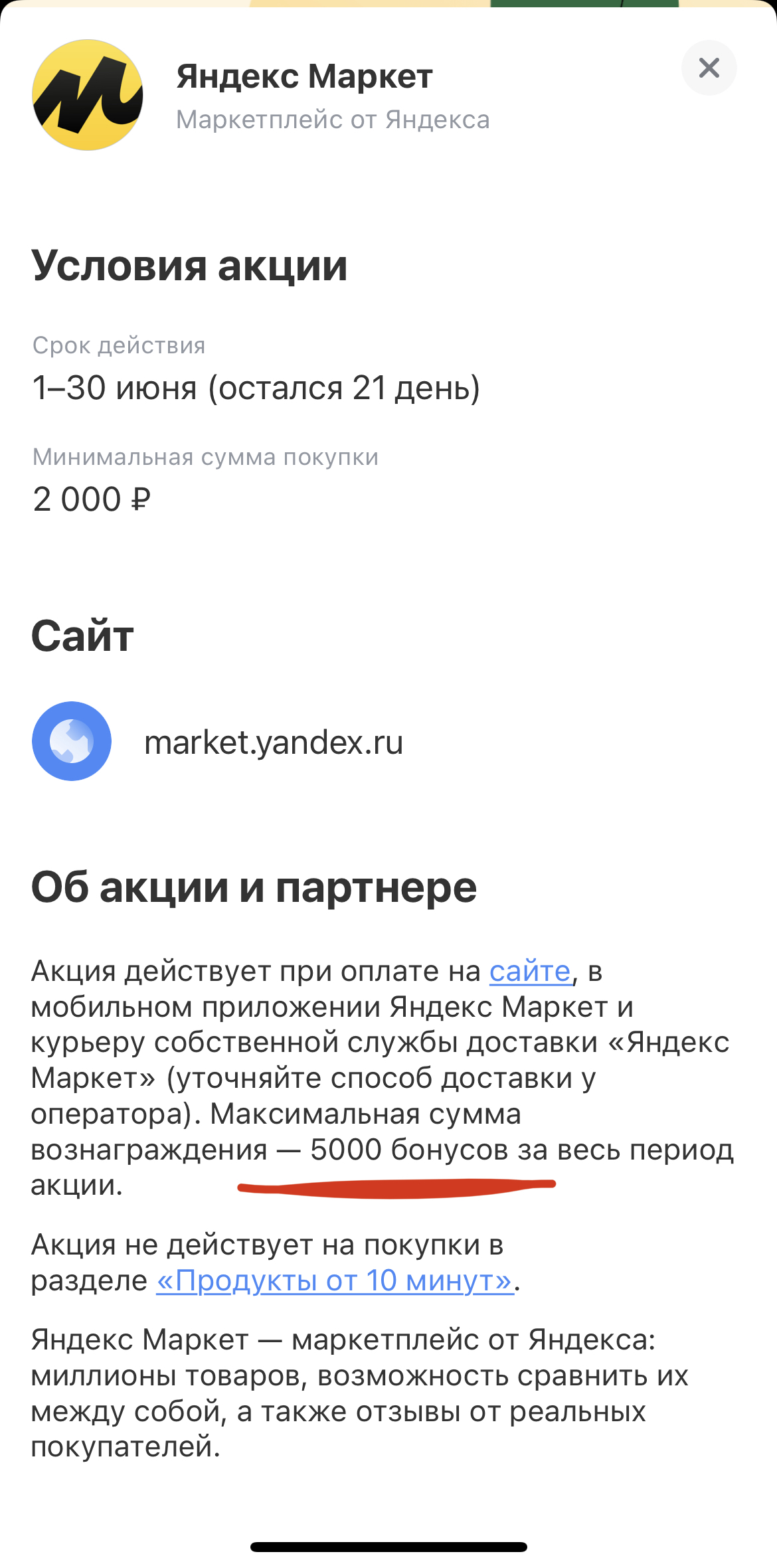 До 5000 за все время акции
